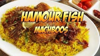 HOW TO COOK HAMOUR FISH MACHBOOS  Arabian Food [upl. by Goodrich]