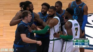 Luka Doncić doesnt see Jaylen Brown bumps into him [upl. by Lesig]