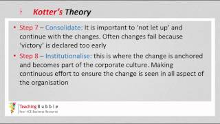 VCE Business Management  Kotters Theory [upl. by Raynata]