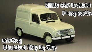 Scale Car Plastic Model EBBRO 124 Renault 4L Fourgonnette unboxing fullbuild Step By Step [upl. by Essilrahc]