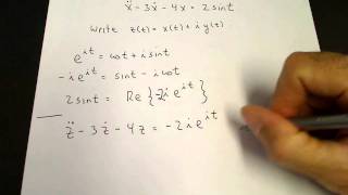 Particular solution for sin using complex exponentials [upl. by Oicelem]