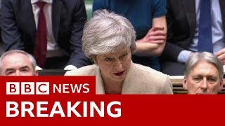 MPs reject Mays EU withdrawal agreement  BBC News [upl. by Martell489]