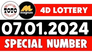 4D ToTo 4D Magnum Special Consolation Number Today 07012024 Malaysian lottery [upl. by Libna800]