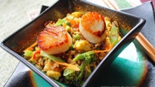 Egg Fried Rice with Sautéed scallops recipe [upl. by Giacamo126]