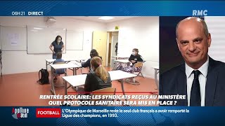 Rentrée quotOn a un des protocoles sanitaires les plus stricts d’Europequot promet JeanMichel Blanquer [upl. by Imarej]