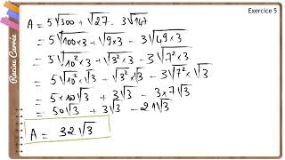 3ém Maths Racine carrée Exo 5 corrigé [upl. by Ecyla449]