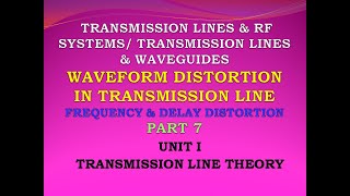 Waveform distortion  EC8651  Transmission lines and RF systems  Transmission line theory [upl. by Bakerman]