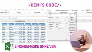 Excel Eingabemaske – ohne VBA – schnell und einfach [upl. by Ramyaj]