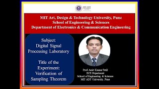 Verification of Sampling Theorem By Prof Amit Kumar Patil [upl. by Rod]