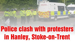 Violent clashes on the streets of Hanley StokeonTrent 03082024 [upl. by Swaine408]