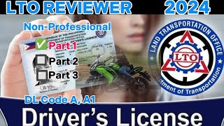 Part 1 of 3 LTO exam reviewer I TAGALOG NonProfessional Drivers License 2024 [upl. by Durr]