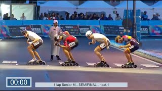 Inline Speed Skating  One Lap Race Senior Men Semifinal  World Skate Games 2024 [upl. by Vacla216]