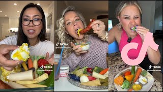 cottage cheese and mustard mukbang  tiktok compilation  asmr eating asmr tiktok mukbang [upl. by Mastat474]