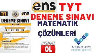 ENS YAYINLARI TYT A2 DENEME SINAVI MATEMATÄ°K Ã‡Ã–ZÃœMLERÄ° TEK PART [upl. by Nilcaj]