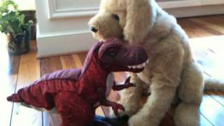 toyportfoliocom Furreal Biscuit meets Monty the Dinosaur [upl. by Whitehouse723]