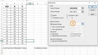 Tutorial Microsoft Excel Analisis Regresi Linear Sederhana [upl. by Lud]