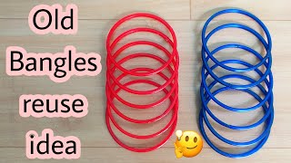 Waste Material Craft ideas  Best Out Of Waste  Bangles Craft  Old Bangles Reuse Idea [upl. by Nosnibor]