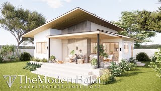 Simple House Design 2Bedroom Small Farmhouse Design  9 x 11 Meters [upl. by Grinnell]