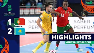 Portugal v Kazakhstan  FIFA Futsal World Cup 2024  Round of 16  Highlights [upl. by Anitrebla152]