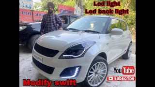 Swift modify  swift led lights swift led back light swift android music system  modified club [upl. by Rimaj]