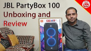 JBL Partybox 100 Unboxing and Review [upl. by Nyladnewg619]