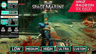 Warhammer 40K Space Marine 2  RX 6600  Low Ultra  1080p Benchmark [upl. by Kata]