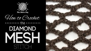 How to Crochet the Diamond Mesh Stitch [upl. by Inajna]