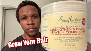 Shea Moisture Strengthen amp Restore Leave In Conditioner Review How To Grow Your Hair Out Naturally [upl. by Anai571]