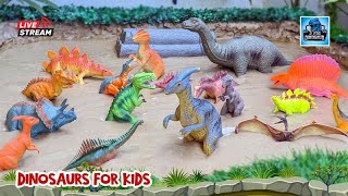 Fun Dinosaurs Toys for Kids  Palstic Toys Dinosaurs Stuck in the Mud Ground  DforDinosaur [upl. by Garek]