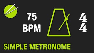 75BPM 44 Visual Metronome  Click Track  Beginner Drums [upl. by Hoehne]