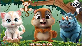 Wild Animal Sounds Rhino Kitten Hamster Monkey Heron  Animal Videos [upl. by Nerw]