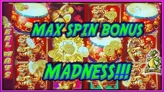 MEGA MAX SPIN DANCING DRUMS BONUS BONUS BONUS BATTLE Scientific Games Slot ROLLER COSTER RIDE [upl. by Kieryt39]