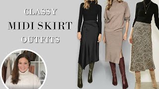 6 CLASSY Ways to Style Your Midi Skirts This Winter  Fashion Over 40 [upl. by Rabjohn]