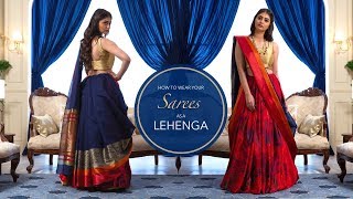 How To Wear A Saree As A Lehenga  Saree Hacks [upl. by Ateekahs]