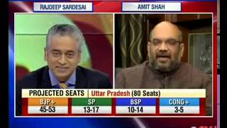 Amit Shah interview to Rajdeep Sardesai on Exit poll figures for NDA on CNN IBN 13 May 2014 [upl. by Thenna786]