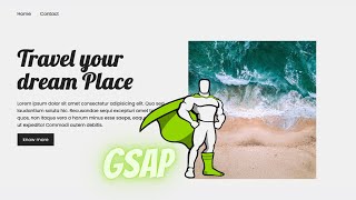 landing page animation using Gsapjs  html css js  Greenshock Animation [upl. by Ammadis300]