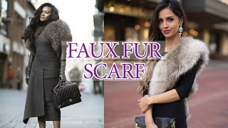 WAYS TO WEAR FAUX FUR SCARF [upl. by Marler]