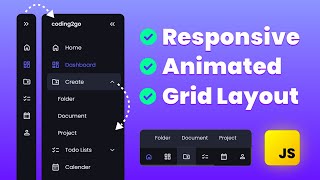 Build a Responsive Sidebar Menu with Animated Dropdowns  HTML CSS JavaScript Project [upl. by Yrokcaz]