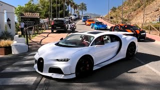 The Hypercars Invasion in Marbella is insane 2X Chiron Super Sport Sian Roadster Monza SP2 [upl. by Amando819]