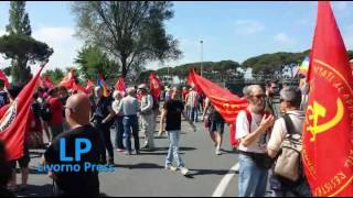 Camp Darby protesta delle sinistre unite contro il potenziamento della base Nato [upl. by Atniuqal]