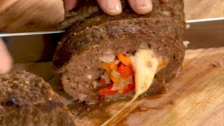 quotPan de carne relleno con morrones zanahoria y quesoquot ¡Tentador [upl. by Martsen]