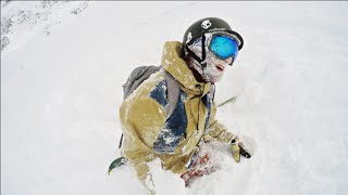 Slashes Steep Chutes and Crashes  Snowboarding Powder [upl. by Kenweigh]