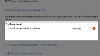 DHCP is Not Enabled For Ethernet [upl. by Kciredorb]