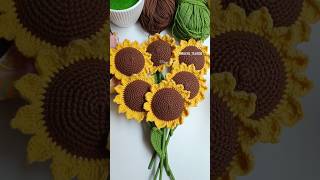 Proceso de Girasol 🌻🌻🌞😉 Mileya Tejidos girasoles crochet parati [upl. by Ecirtam746]