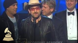 U2 accepting the GRAMMY for Album of the Year at the 48th GRAMMYs  GRAMMYs [upl. by Enylhsa]