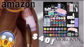 Morovan Amazon Beginner nail kit unboxing  Comes with nail lamp 😱 [upl. by Theone]