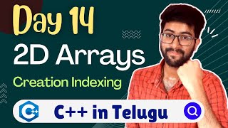 Day 14  2D Arrays in C  CCpp Course in Telugu  Vamsi Bhavani [upl. by Wojak108]