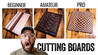 3 LEVELS of Cutting Boards  Beginner to PRO Build [upl. by Irneh762]