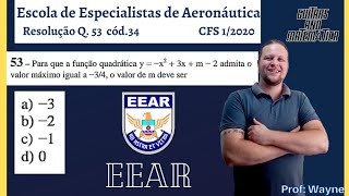 ✈️Para que a função quadrática y  x²  3x  m  2 admita o valor máximo igual a 34 o valor de m [upl. by Chelsea]