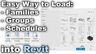 Load Families in Revit  Schedules and Groups  Revit Tutorial [upl. by Anwahsar428]